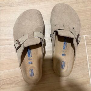 Birkenstock Light Brown Suede Slip-Ons